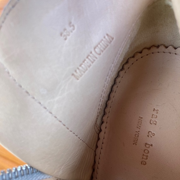 Rag and Bone Margot Suede Gray  Heeled Booties Size 38.5 Perforated Design - Picture 11 of 12